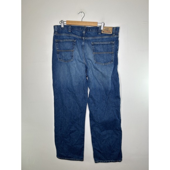 L.L. Bean Jeans Mens Blue Denim Natural Fit High Rise Pockets Cotton Size 36x32 - Picture 8 of 14